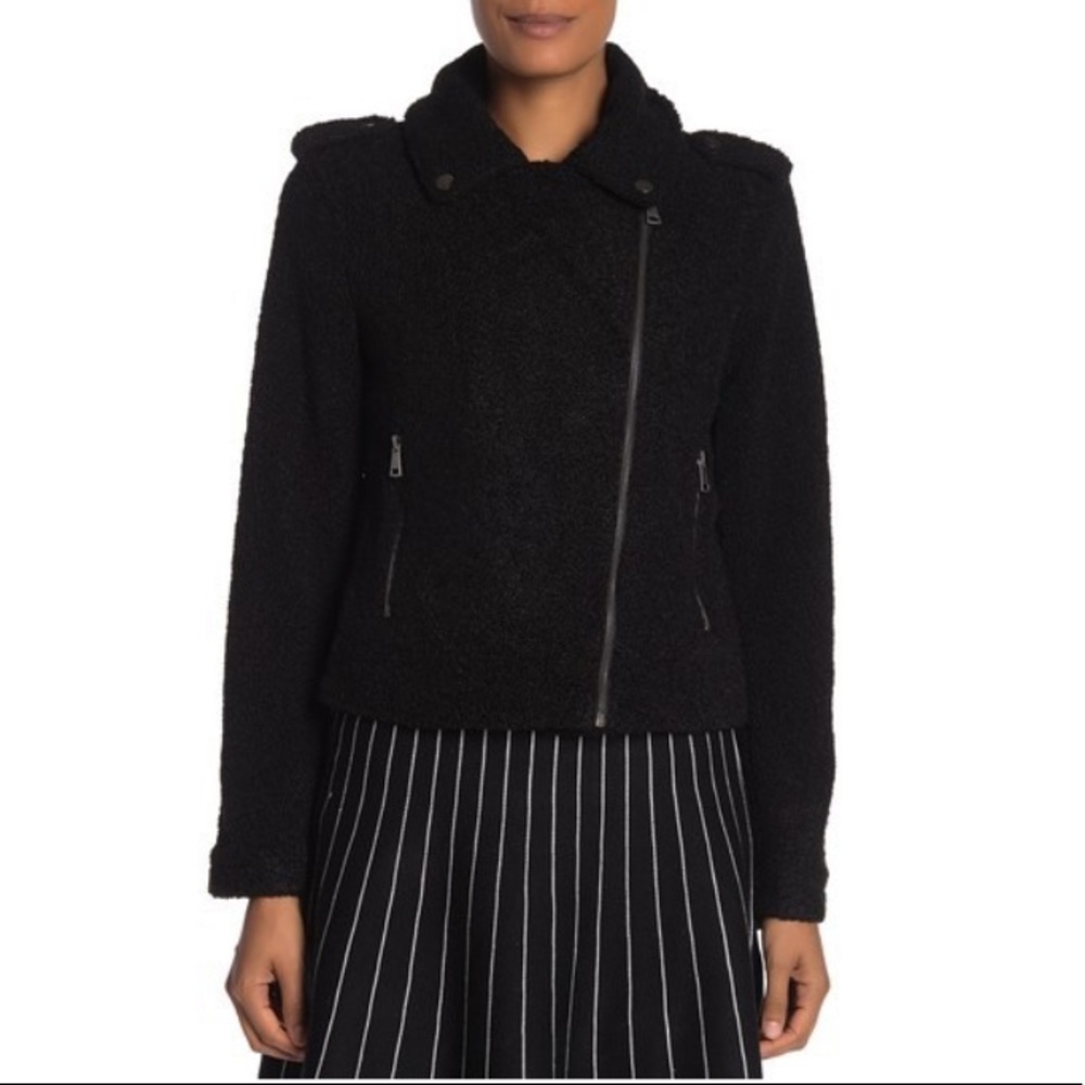 NWT Max Studio Faux Shearling Moto Jacket